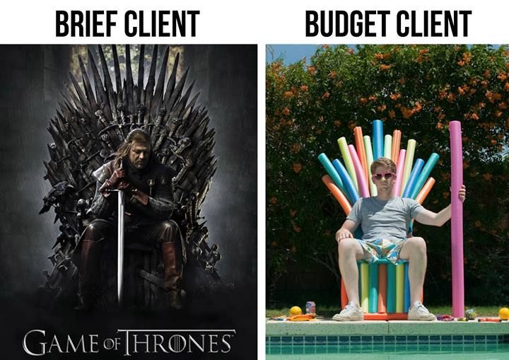 Expectation versus reality: Client brief versus client budget.