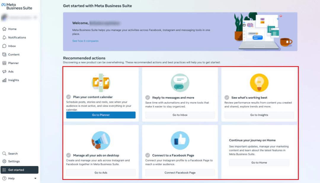 Getting started with Meta Business Suite.