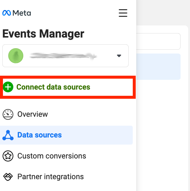 Connect data sources in the Events Manager.