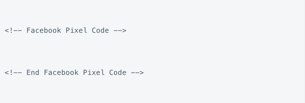 Start and end of Facebook Pixel code.