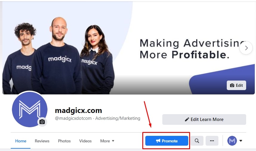 Create a Facebook Page Like ad from your page