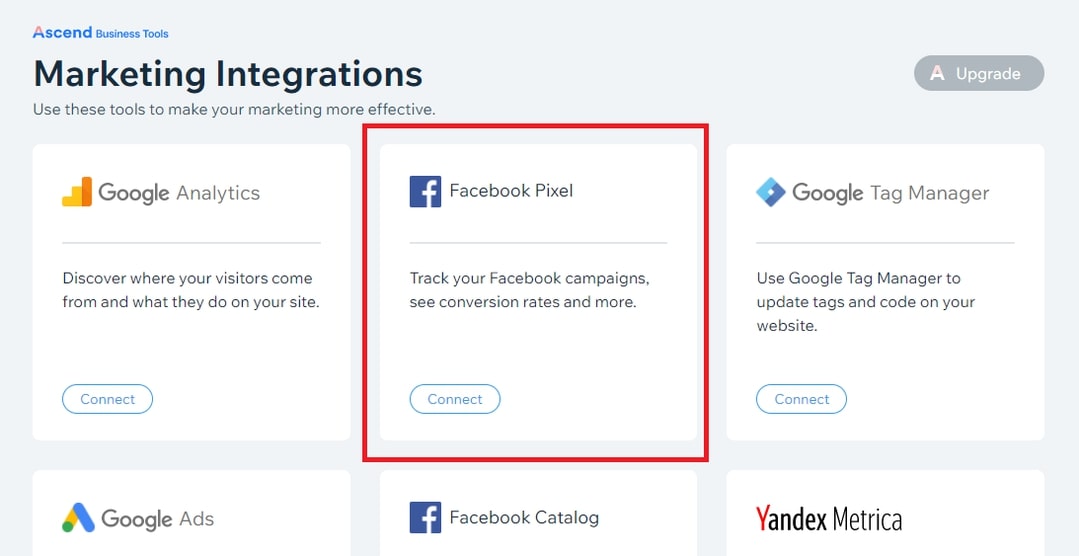 Add your Facebook Pixel to your Wix account