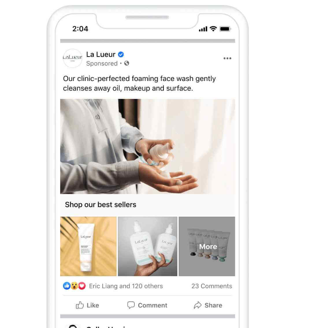 Facebook Collection ad example for eCommerce