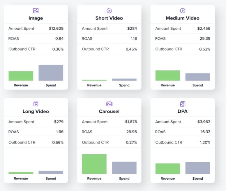 Madgicx ad format analytics