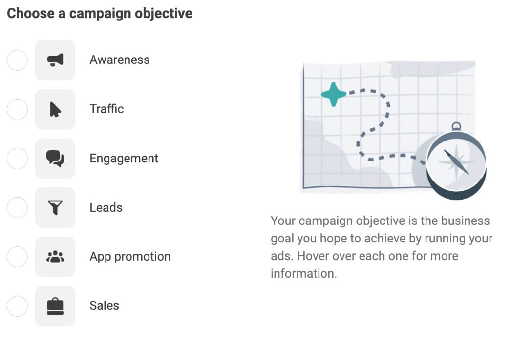 choose campaign objective Facebook