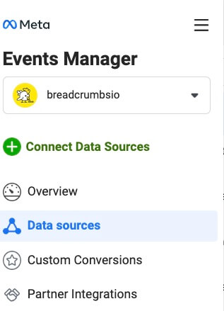 events manager - data sources