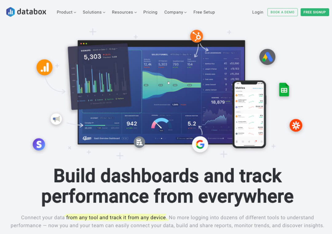 Databox - Digital marketing dashboard