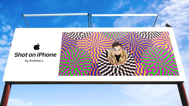 "Shot on iPhone" UGC campaign billboard.
