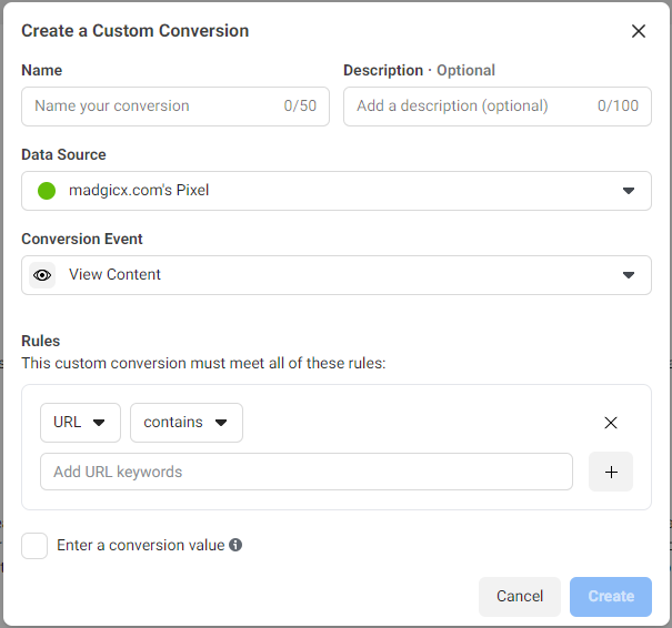 Set up a Custom Conversion