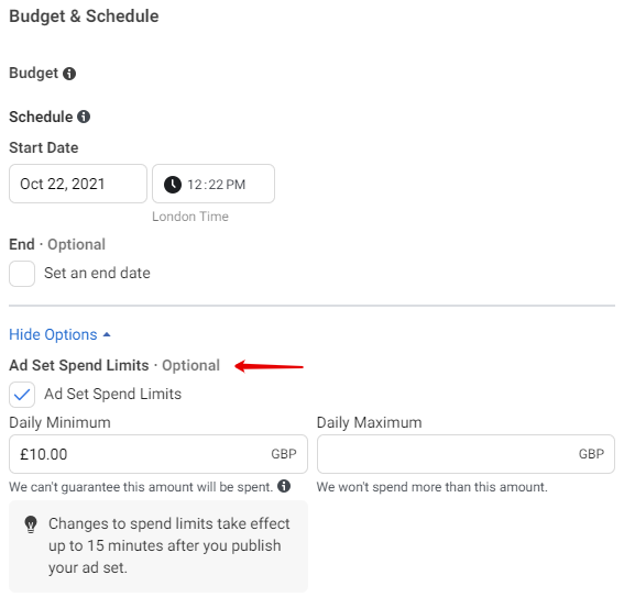 How to set the daily minimum spend on the ad set level in CBO campaigns