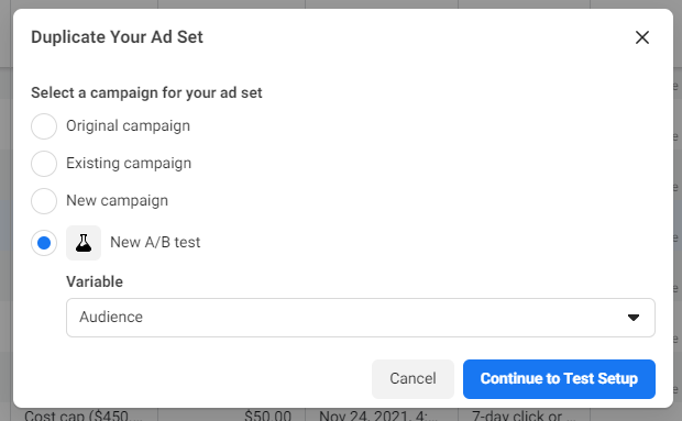 Duplicate Your Ad Set in Facebook Ads Manaer