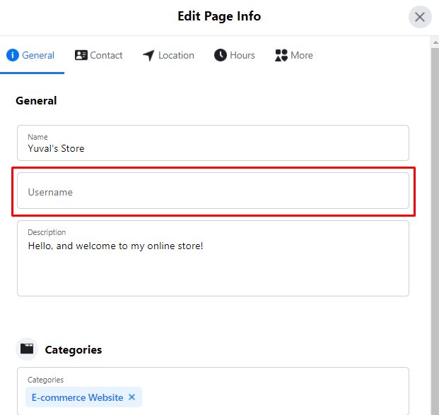 Edit your Facebook page info