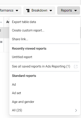 Facebook ad report tool