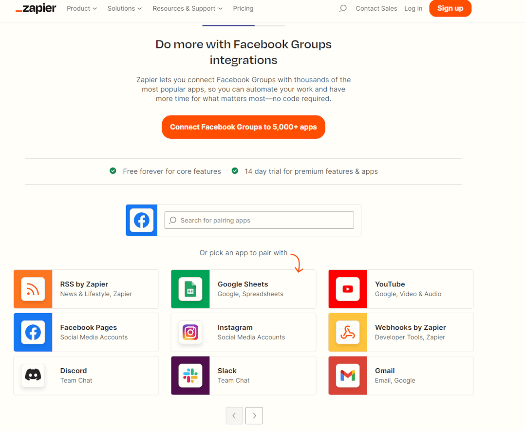 Facebook group automation tools - Zapier
