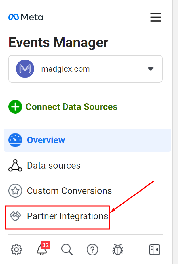 Facebook Partner integrations page