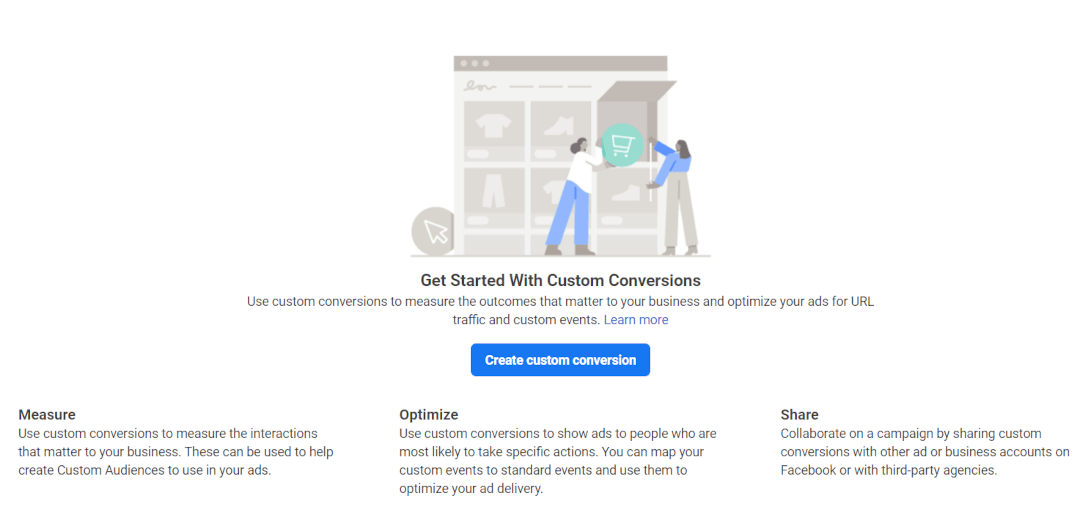 Create a custom conversion - Facebook Pixel