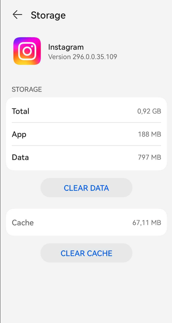 Android process of clearing the cache