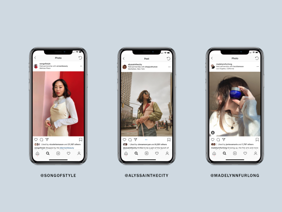 Instagram branded content ads.