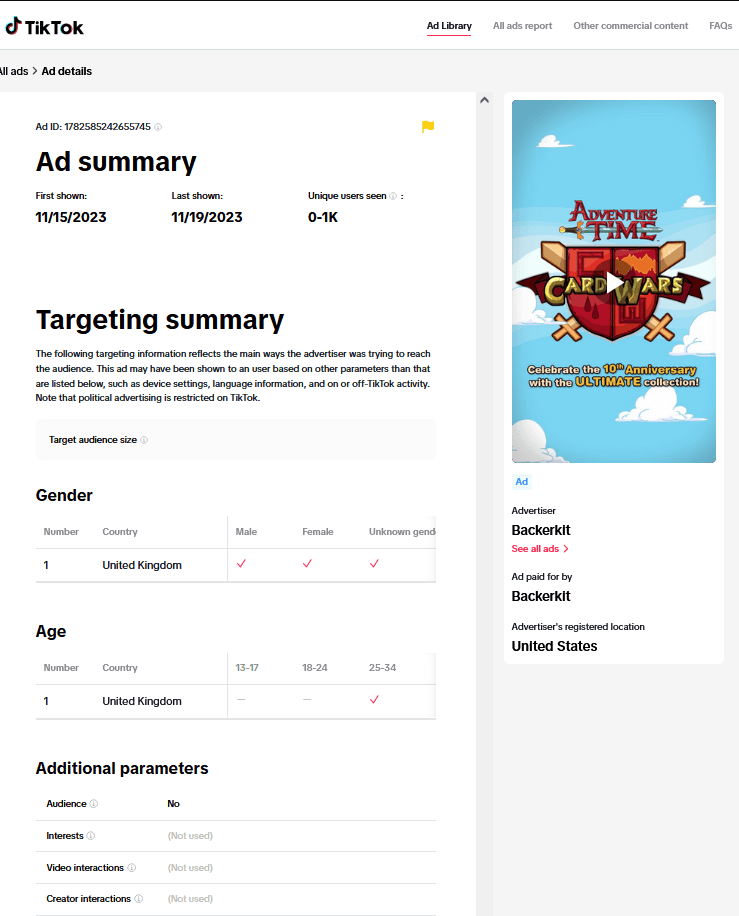 TikTok competitor ads