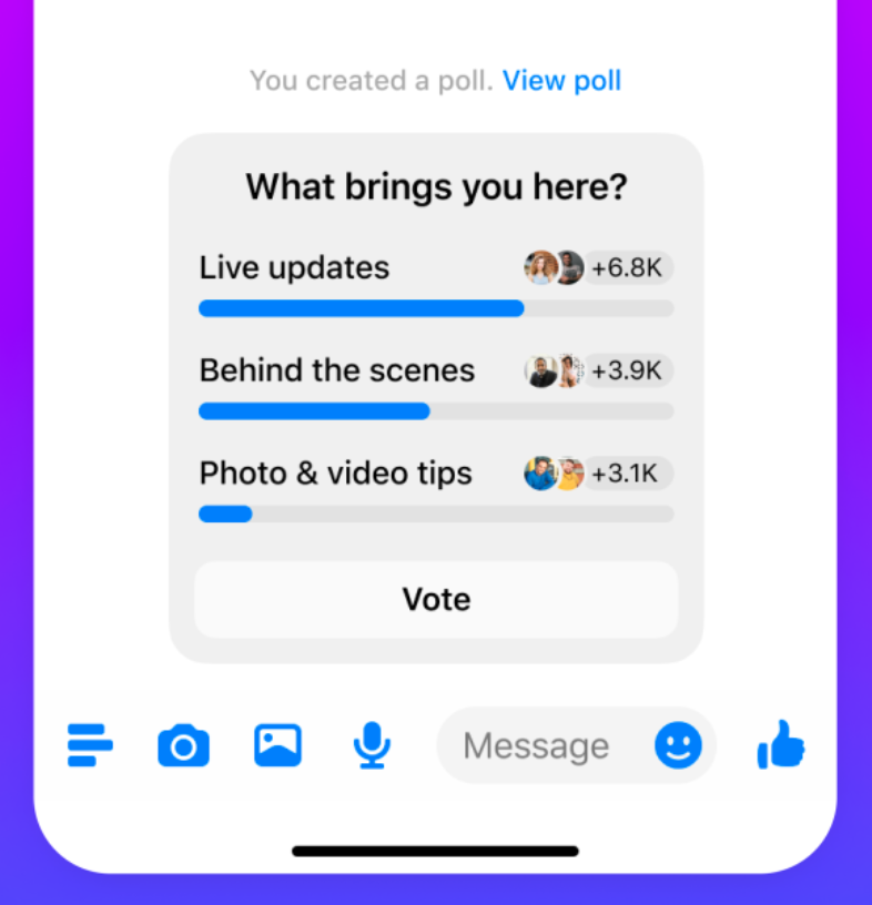 FB & Messenger Broadcast Channels poll