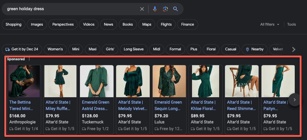 Google Shopping ads