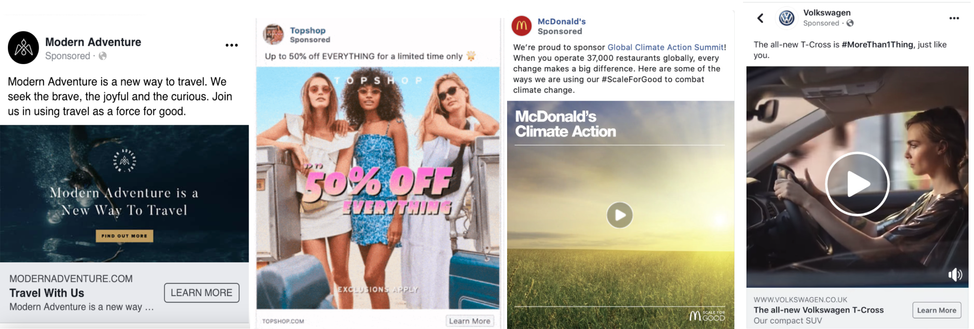 Facebook Awareness objective ad example