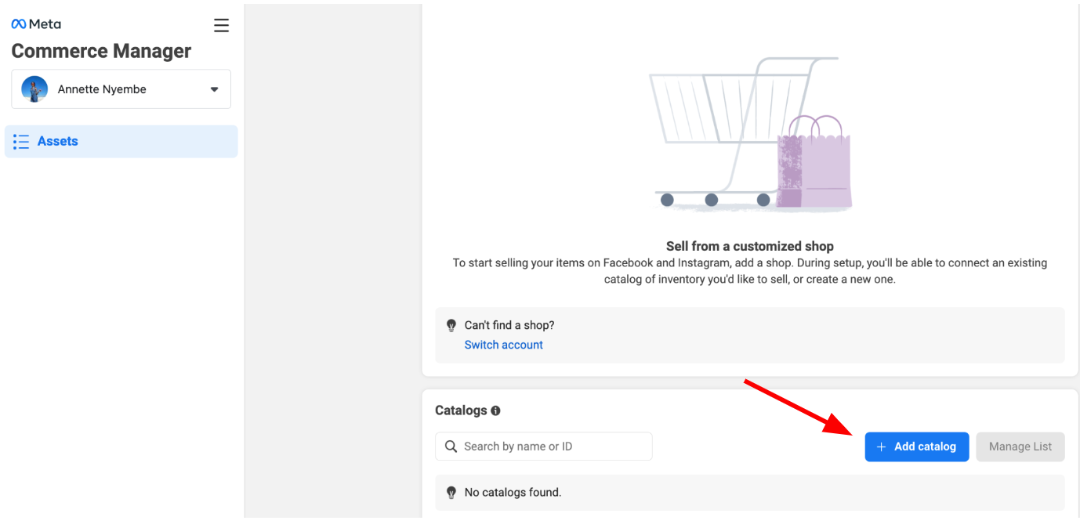 Meta Commerce Manager - Add catalog